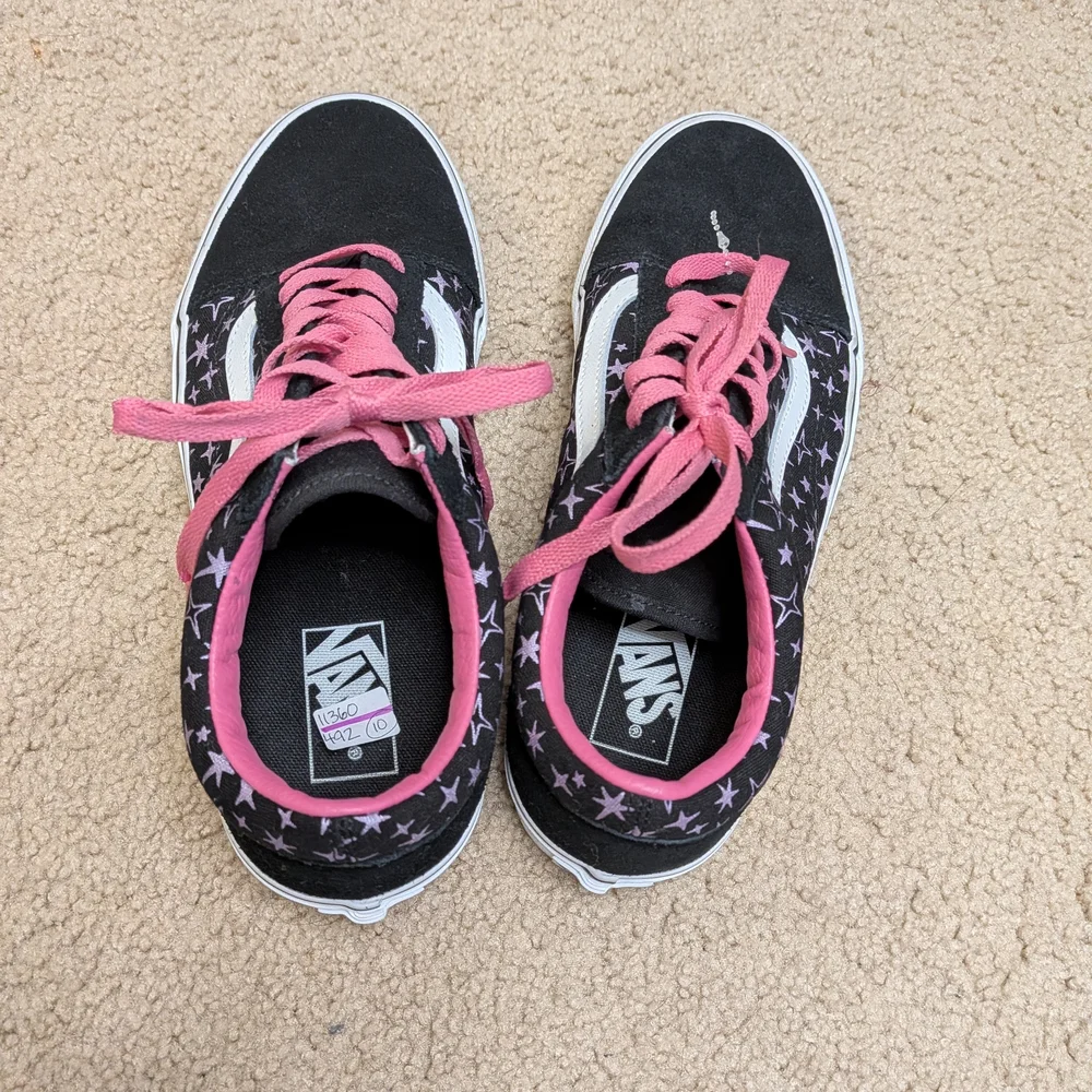 Vans Size 10 Stylish Black and Pink Women's Sneakers - Picture 2 of 5
